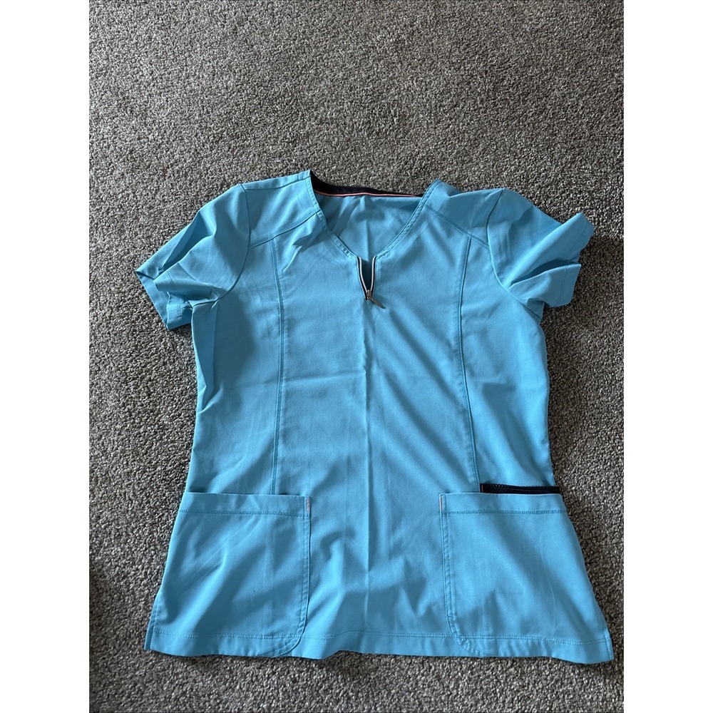 Blue‎ Medium V Neck Scrub Top